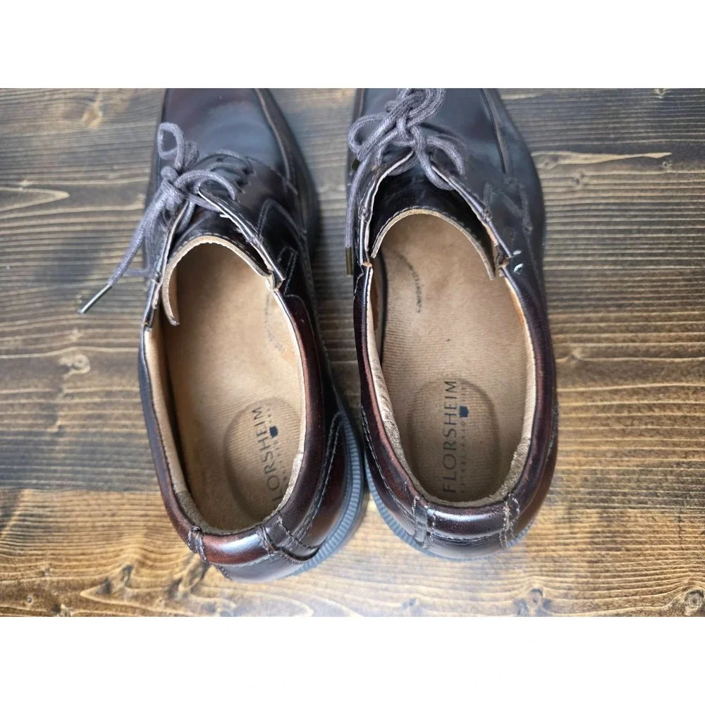Florsheim Billings Men's 10 D Shoes Brown‎ Leather Derby Square Toe Oxford 13113